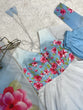 Load image into Gallery viewer, Sky Blue Floral Print Organza Silk Anarkali ClothsVilla