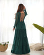 Load image into Gallery viewer, Bottle Green Vibrant Laheriya Anarkali Gown – Perfect for Navratri, Ready to Wear
