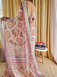 Load image into Gallery viewer, Ivory Linen Saree with Geometric Tribal Prints &amp; Tassel Accents LINEN
