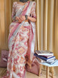 Load image into Gallery viewer, Ivory Linen Saree with Geometric Tribal Prints &amp; Tassel Accents LINEN