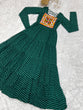 Load image into Gallery viewer, Bottle Green Vibrant Laheriya Anarkali Gown – Perfect for Navratri, Ready to Wear