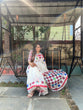 Load image into Gallery viewer, White Pure Cotton Linen Saree with Multicolor Checkered Design, Blouse, and Tassel Detailing LINEN