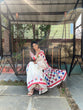 Load image into Gallery viewer, White Pure Cotton Linen Saree with Multicolor Checkered Design, Blouse, and Tassel Detailing LINEN