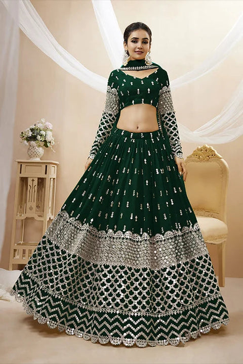Indian Luxury Exclusive Tree Green Color  Embroidered Lehenga Choli Clothsvilla Main image
