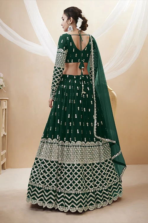 Indian Luxury Exclusive Tree Green Color  Embroidered Lehenga Choli Clothsvilla