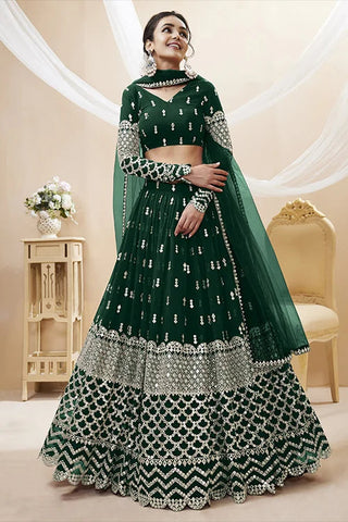 Indian Luxury Exclusive Tree Green Color  Embroidered Lehenga Choli Clothsvilla