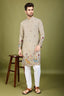 Ivery Color Embroidered Work Cotton Kurta for Men Clothsvilla
