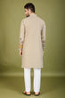 Load image into Gallery viewer, Ivery Color Embroidered Work Cotton Kurta for Men Clothsvilla