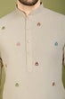 Load image into Gallery viewer, Ivery Color Embroidered Work Cotton Kurta for Men Clothsvilla