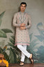 Ivory Color Embroidered Kurta Pajama for Men Clothsvilla
