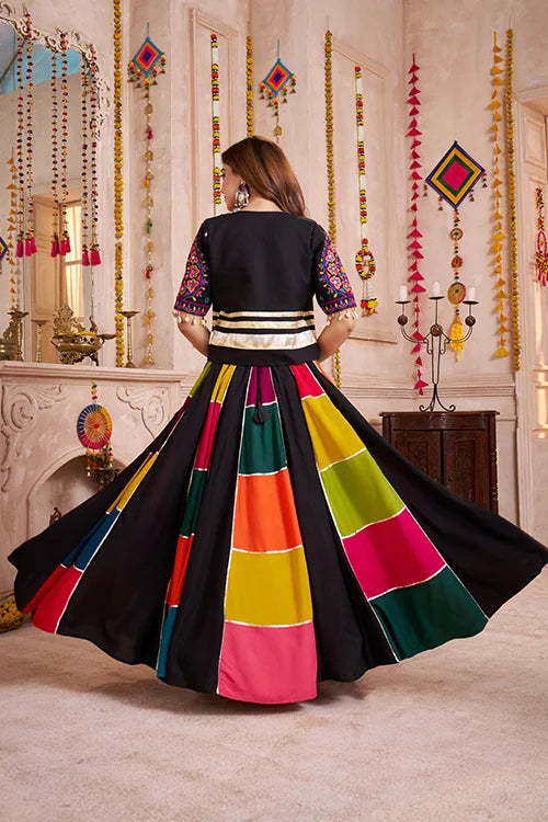 Jacket Style Designer Multi Color Chaniya Choli for Navratri Clothsvilla