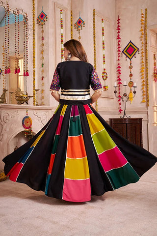 Jacket Style Designer Multi Color Chaniya Choli for Navratri Clothsvilla