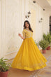 Load image into Gallery viewer, Luxurious Zari-Embroidered Yellow Gown for Discerning Women ClothsVilla