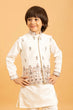 Load image into Gallery viewer, Premium White Mirror Work Koti Kurta Set for Boys Clothsvilla