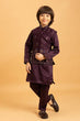 Load image into Gallery viewer, Purple Mirror Work Koti Kurta Set for Boys Clothsvilla