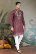 Load image into Gallery viewer, Embroidered Pastel Chocolate Kurta for Men Wear