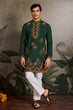 Load image into Gallery viewer, Embroidered Look Wedding Green Kurta for Men Clothsvilla