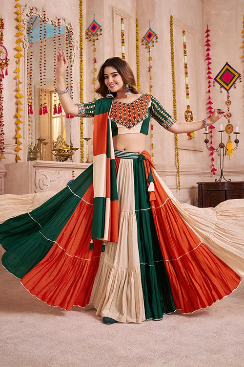 Multi Color Viscose Cotton Traditional Navratri Chaniya Choli Clothsvilla