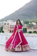 Load image into Gallery viewer, Sparkling Sequin Pink Lehenga: Faux Georgette with Heavy Embroidery ClothsVilla