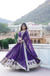 Load image into Gallery viewer, Sparkling Sequin Purple Lehenga: Faux Georgette with Heavy Embroidery ClothsVilla