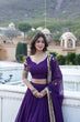Load image into Gallery viewer, Sparkling Sequin Purple Lehenga: Faux Georgette with Heavy Embroidery ClothsVilla
