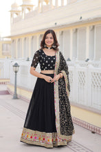 Load image into Gallery viewer, Faux Blooming Georgette Lehenga Choli Set with Heavy Sequins Embroidery ClothsVilla