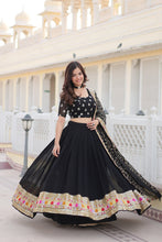 Load image into Gallery viewer, Faux Blooming Georgette Lehenga Choli Set with Heavy Sequins Embroidery ClothsVilla