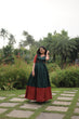 Load image into Gallery viewer, Elegant Banarasi Jacquard Silk Green Gown with Textured Weave ClothsVilla