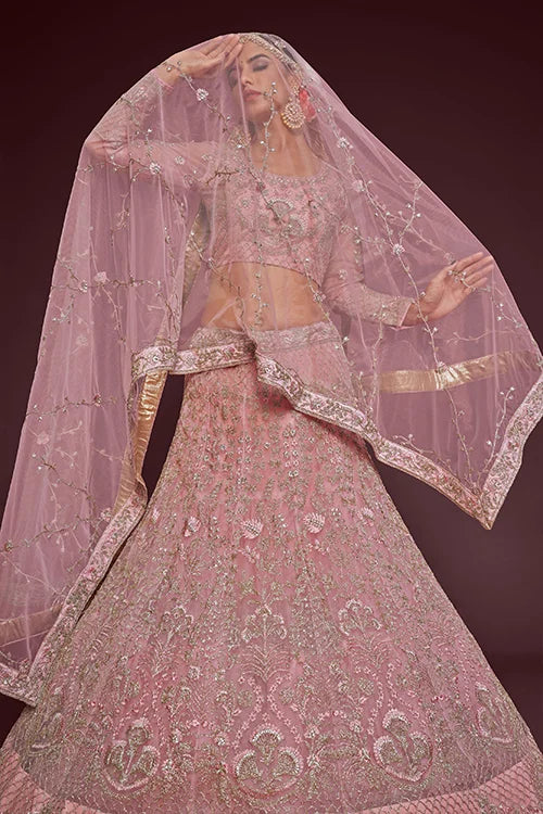 Latest Collection For Marriage Season Lehenga Choli Pearl Pink Colour Clothsvilla