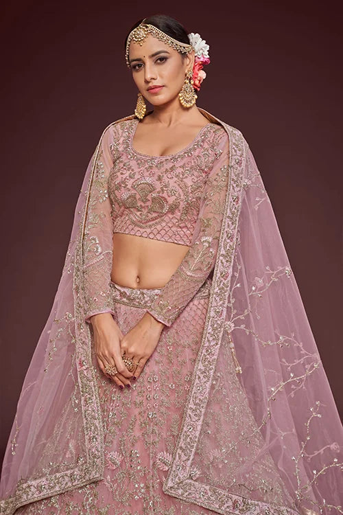 Latest Collection For Marriage Season Lehenga Choli Pearl Pink Colour Secondary image