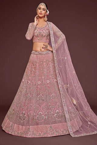 Latest Collection For Marriage Season Lehenga Choli Pearl Pink Colour Clothsvilla