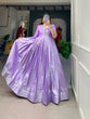Load image into Gallery viewer, Enchanting Lavender Gown in Luxurious Jacquard Silk ClothsVilla