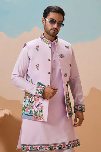 Vantara Design Luxury Lavender Mens Wear Koti Kurta Clothsvilla