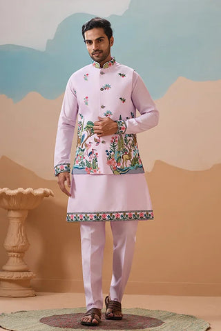 Vantara Design Luxury Lavender Mens Wear Koti Kurta Clothsvilla