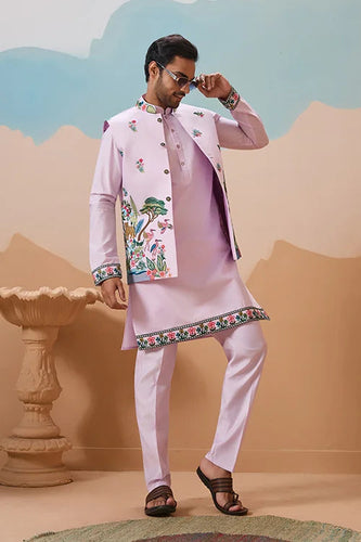 Vantara Design Luxury Lavender Mens Wear Koti Kurta Clothsvilla