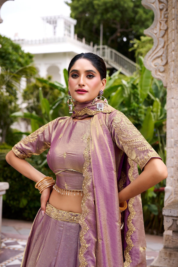 Lavender Designer Fendi Lehenga Choli Set with Sequins & Thread Embroidery  Heavy Flair Stitched Lehenga with Dupatta ClothsVilla