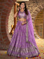 Lavender Dola Silk Jacquard Embroidered Lehenga Choli Clothsvilla