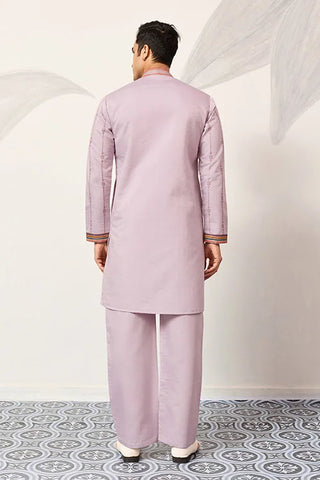 Royal Look Lavender V Neck Kurta Pant for Mens Wear Clothsvilla