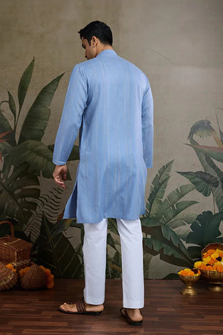 Light Blue Mirror Work Kurta – Elegant & Stylish Clothsvilla
