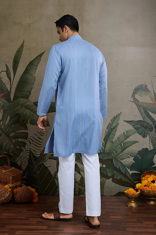 Light Blue Mirror Work Kurta – Elegant & Stylish Clothsvilla
