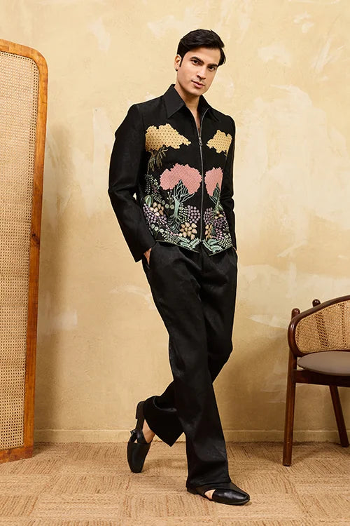 Black Velvet Wedding Bomber Suit for Mens Wear Clothsvilla