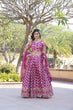 Load image into Gallery viewer, Designer Dyeable Viscose Jacquard Magenta Pink Lehenga Choli &amp; Dupatta Set with Sequins Embroidery ClothsVilla