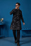 Magic Black Embroidered Stylish Kurta Set for Mens Wear Clothsvilla