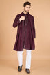 Load image into Gallery viewer, Maroon Stylish Sequence Embroidered Best Kurta for Men Clothsvilla