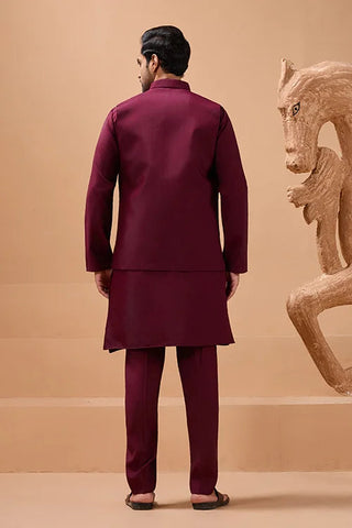Maroon Color Traditional Special Koti Kurta Set for Men's Wear Clothsvilla
