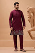 Load image into Gallery viewer, Maroon Color Traditional Special Koti Kurta Set for Men's Wear Clothsvilla