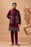 Maroon Color Traditional Special Koti Kurta Set for Men's Wear Clothsvilla