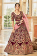 Load image into Gallery viewer, Designer Maroon Velvet Lehenga with Net Dupatta Clothsvilla