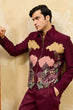Load image into Gallery viewer, Wedding Special Maroon Velvet Bomber Jacket Set for Mens Wear Clothsvilla