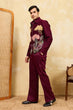 Load image into Gallery viewer, Wedding Special Maroon Velvet Bomber Jacket Set for Mens Wear Clothsvilla